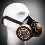 Half Face Steampunk Respirator Gas Mask - Black Gold