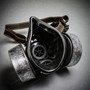 Half Face Steampunk Respirator Gas Mask - Black Silver