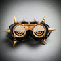 Steampunk Goggles Eye Mask Costume with Flip Up Glasses - Black Gold