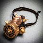 Half Face Steampunk Respirator Gas Mask with Spiked - Black Gold