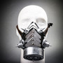 Half Face Steampunk Respirator Gas Mask with Spiked - Black Silver