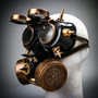 Steampunk Spiked Goggles Glasses and Respirator Gas Mask Costume Set - Black Gold