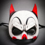 Batman Mardi Gras Mask with Joker Design Half Face Mask - White Red