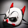 Batman Mardi Gras Mask with Joker Design Half Face Mask - White Red