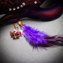 Krampus Horn Lace  Animal Devil Women Mask - Purple Gold