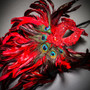 Luxury Traditional Venice Women Carnival Masquerade Venetian Mask with side Feather -  Red