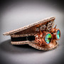 Steampunk Burning Man Captain Hat with Kaleidoscope 3D Goggles - Pink Silver