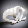 Gothic Demon Horn Headband with LED Light - White