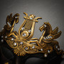 Pegasus Horses Emperor Black Gold & Venetian Gold Mardi Gras Red Tall Feather Couple Masks