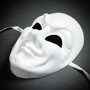 Jester Joker Halloween Masquerade Full Face Mask - White