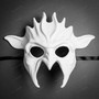 Fire Flame Demon Masquerade Full Face Mask - White
