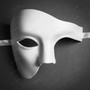 Classic Venetian Phantom of the Opera Half Face Mask - White