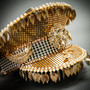 Steampunk Burning Man Captain Hat with Golden Leaf - Gold