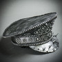 Steampunk Burning Man Spike Captain Hat - Metallic Silver