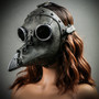 Steampunk Full Face Plague Doctor Mask - Grey with Models