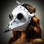 Steampunk Full Face Plague Doctor Mask - White with Model