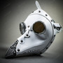 Steampunk Full Face Plague Doctor Mask - White