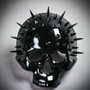 Steampunk Spikes Skull Venetian Masquerade Half Face Mask - Black