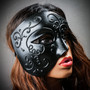 Phantom of Opera Half Face Venetian Masquerade Mask - Black