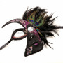 Exquisite Venetian Glitter Mask with Peacock Feather - Black Purple - 2