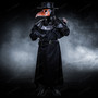 Plague Doctor with Large Bird Mask & Flat Hat Full Costume Set - Brown