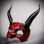 Goblin Devil Long Horn Eyes Mask - Bloody Red