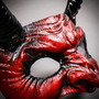 Goblin Devil Long Horn Eyes Mask - Bloody Red