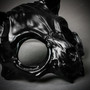 Vampire Cat Skull Masquerade Mask - Black