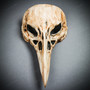 Raven Skull Bird Nose Masquerade Mask - Bone