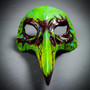 Raven Skull Bird Nose Alien Masquerade Mask - Green