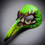 Raven Skull Bird Nose Alien Masquerade Mask - Green