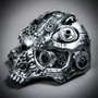Ghost Skull Steampunk Masquerade Mask - Silver