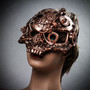 Ghost Skull Steampunk Masquerade Mask - Copper Bronze