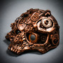 Ghost Skull Steampunk Masquerade Mask - Copper Bronze