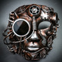 Phantom Full Face Steampunk Goggles Mask - Copper Bronze