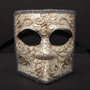 Bauta Aged Venetian Mask - Silver Black - 2