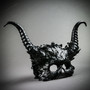 Evil Skull Gothic Horn Helmet Mask - Black