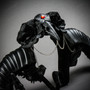 Gothic Demon Raven Skull Large Horn & Rose Headband - Black