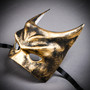 Batman Halloween Masquerade Half Face Mask - Black Gold