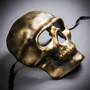 Skull Halloween Masquerade Full Face Mask - Black Gold