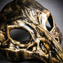 Raven Skull Bird Nose Masquerade Mask - Black Gold