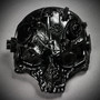 Ghost Skull Steampunk Masquerade Mask - Black