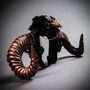 Gothic Demon Raven Skull Large Horn & Rose Headband - Black Copper