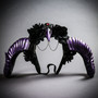 Gothic Demon Raven Skull Large Horn & Rose Headband - Black Purple