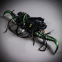 Gothic Demon Long Horn with Flower Head Piece - Black Green