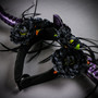 Gothic Demon Long Horn with Flower Head Piece - Black Purple