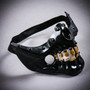 Steampunk Skull Jaw with Face Mask - Black