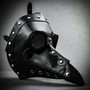 Steampunk Plague Doctor with Goggle Short Bird Beak Mask - ull Black