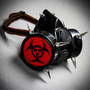 Steampunk Spikes Respirator Red Hazard Cosplay Gas Mask - Black