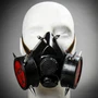 Steampunk Spikes Respirator Red Hazard Cosplay Gas Mask - Black